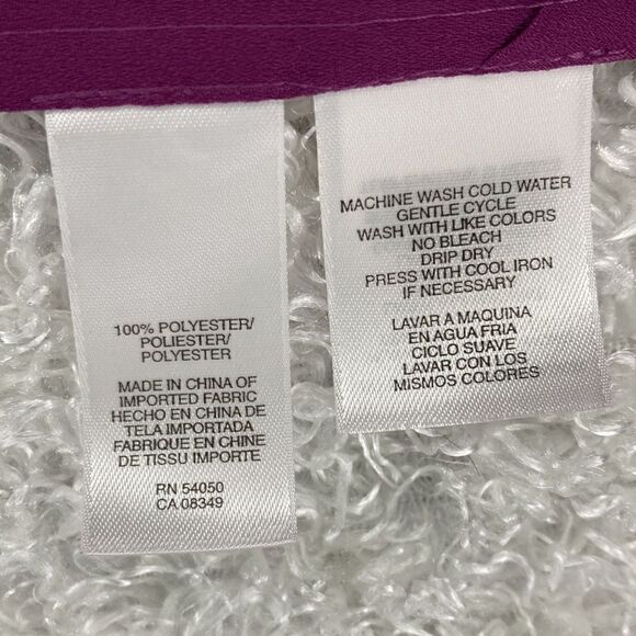 Anne Klein Purple Ruffle Button Front Sleeveless Top Large - Picture 7 of 12